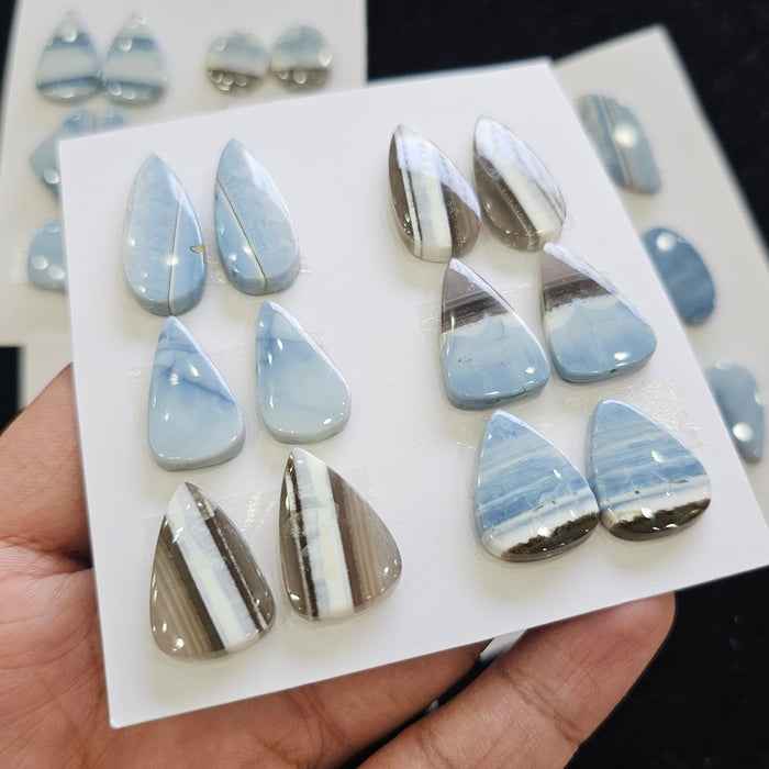 1 Card Natural Blue Opal Cabochon Gemstone Mix Shape| Size:16-28mm - The LabradoriteKing