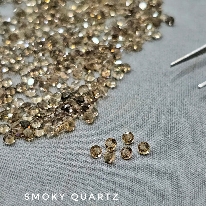 100 Pcs of Smoky Quartz Black Round 2.50mm - The LabradoriteKing