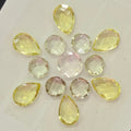 13  Pcs Natural Mix Quartz Gemstone Faceted Round And Pear Shape: | Size: 8-12mm - The LabradoriteKing
