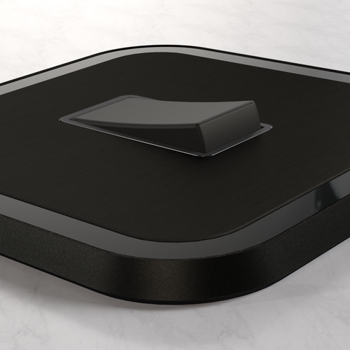 1G Rocker Light Switch (20A) in Black & Black Gloss – product view 2