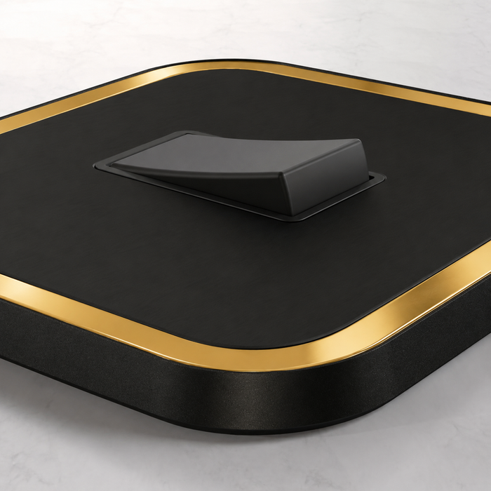1G Rocker Light Switch (20A) in Black & Gold Gloss – product view 2