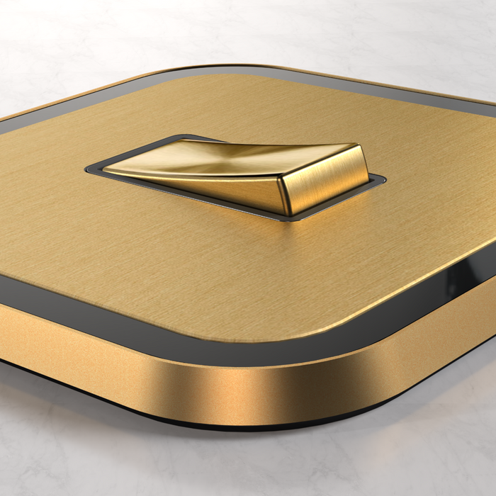 1G Rocker Light Switch (20A) in Gold & Black Gloss – product view 2