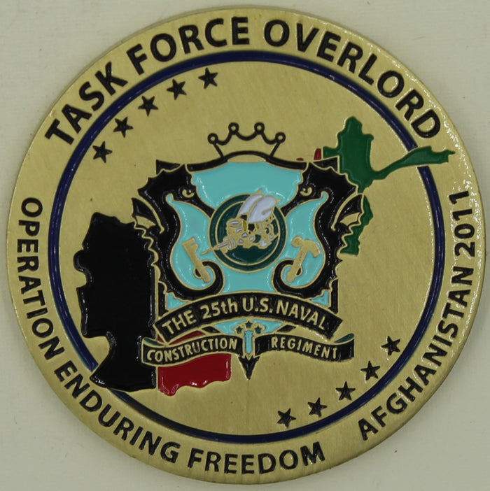 25th Naval Construction Reg Task Force Overlord Chiefs Mess Seabee Challenge Coin