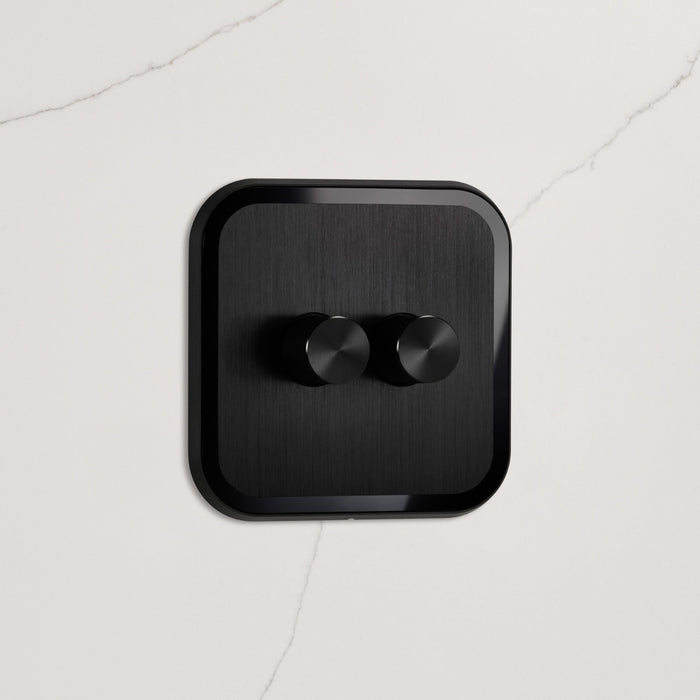2G Dimmer Light Switch (150W) in Black & Black Gloss