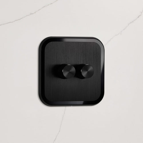 2G Dimmer Light Switch (150W) in Black & Black Gloss