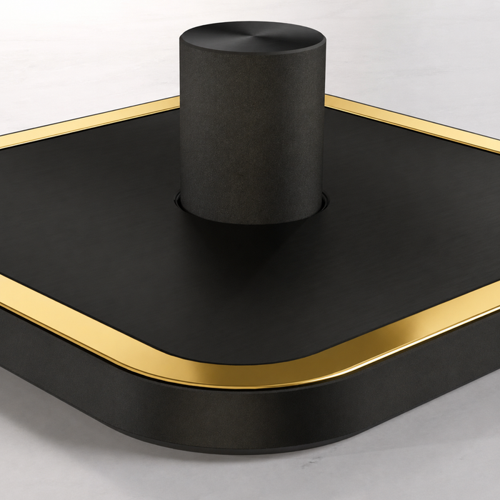 1G Dimmer Light Switch (150W) in Black & Gold Gloss – product view 2