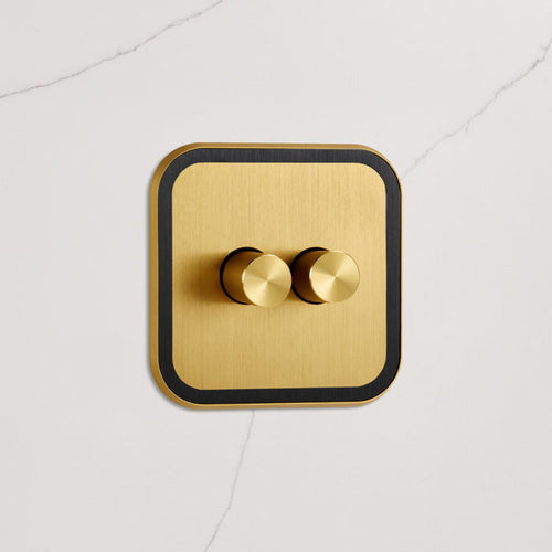 2G Dimmer Light Switch (150W) in Gold & Black