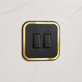 2G Rocker Light Switch (20A) in Black & Gold Gloss