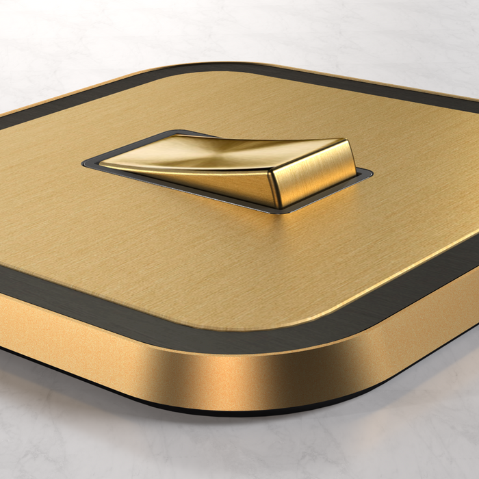 2G Rocker Light Switch (20A) in Gold & Black – product view 2