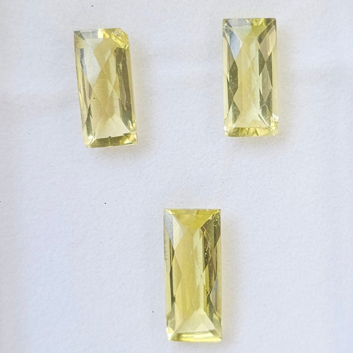 3 Pcs Natural Lemon Quatz Set Rectangle Shape:19-16mm - The LabradoriteKing