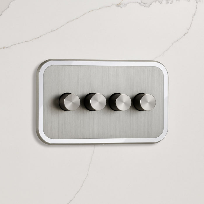 4G Dimmer Light Switch (150W) in Silver & White Gloss