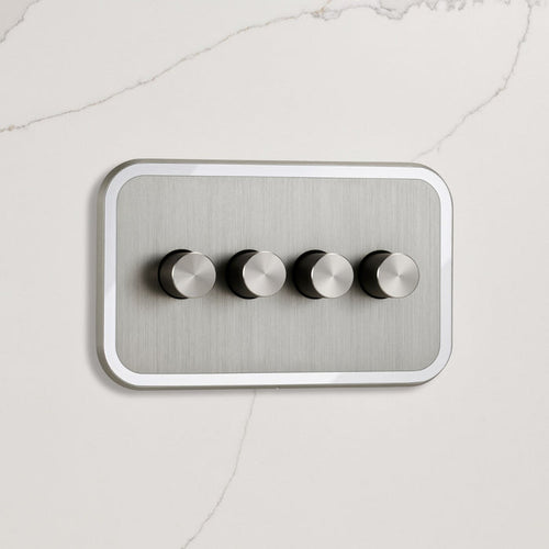 4G Dimmer Light Switch (150W) in Silver & White Gloss