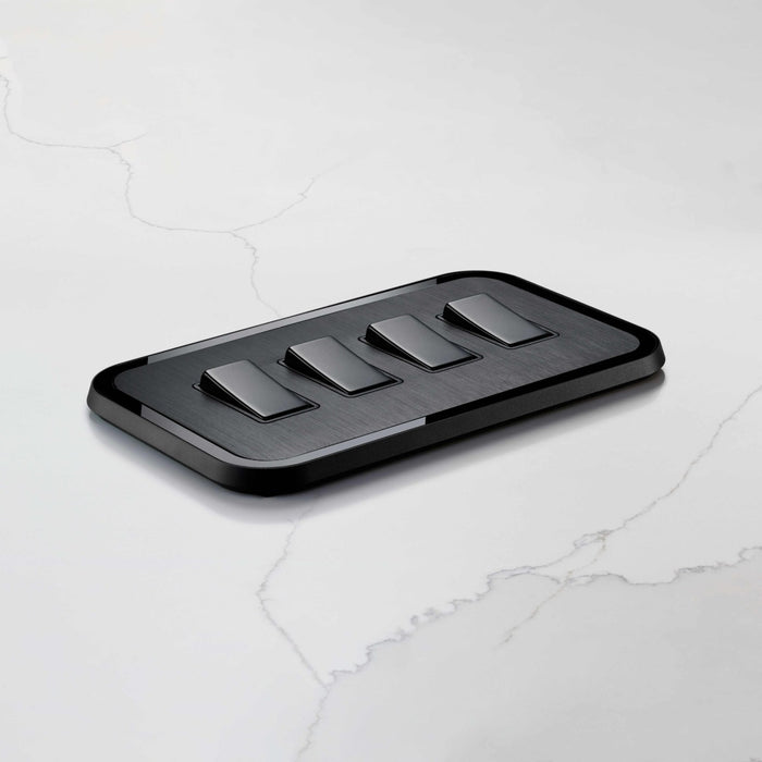 4G Rocker Light Switch (20A) in Black & Black Gloss – product view 2