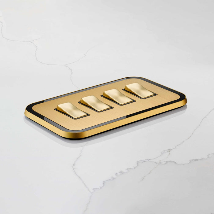 4G Rocker Light Switch (20A) in Gold & Black Gloss – product view 2