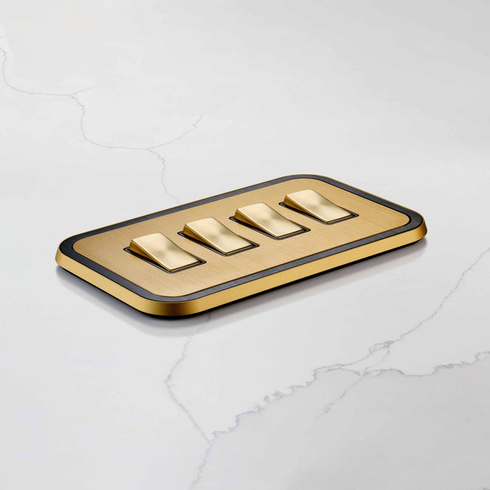 4G Rocker Light Switch (20A) in Gold & Black – product view 2