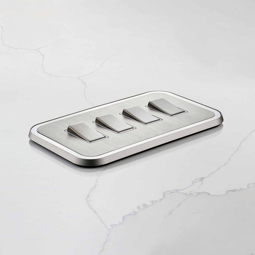 4G Rocker Light Switch (20A) in Silver & White Gloss – product view 2