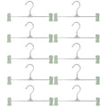 Aiyouxi 10Pcs Home 27CM Clothes Pants Skirt Hanger Antiskid Drying Rack with Adjustable Stand Clip (Green)
