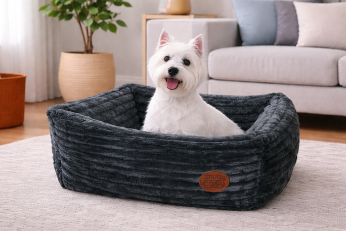 Alaska Faux Fur Dog Bed - UK Made - Dog Beds for dogs Snug and Cosy Pets