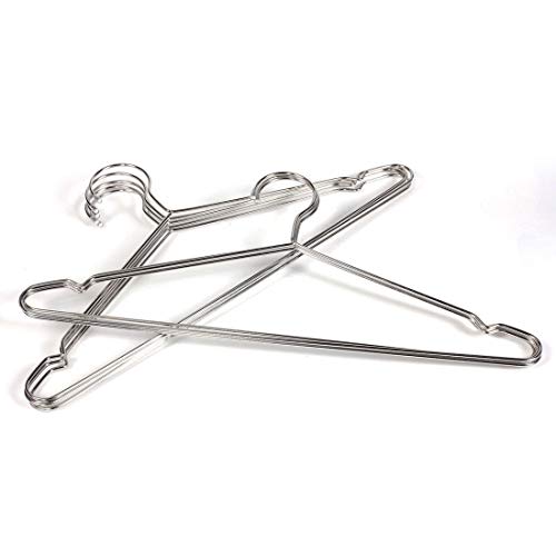 Amazcafe 10 Pcs 16.5" Heavy Duty Stainless Steel Clothing Clothes Coat Suit Hangers