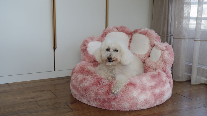 Anti-Anxiety Paw Shaped Dog Bed | Calming Faux Fur Pet Bed | Snug and Cosy Pets - Dog Beds & Loungers for dogs Snug and Cosy Pets
