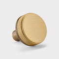 Antique Brass Door Knobs with Linear Top In Gold