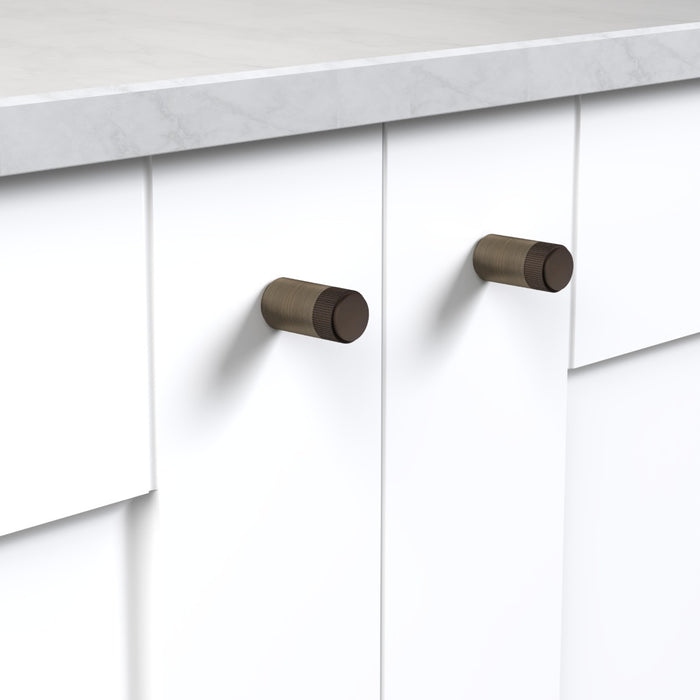 Antique Brass Linear Cylinder Pulls With Tip in Bronze – product view 2