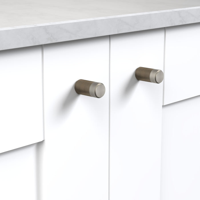 Antique Brass Linear Cylinder Pulls With Tip in Silver – product view 2