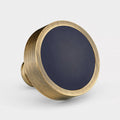 Antique & Leather Round Door Knobs in Blue