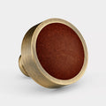 Antique & Leather Round Door Knobs in Brown