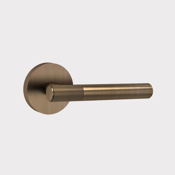 Antique Linear Lever Handle with Tip in Antique – product view 3