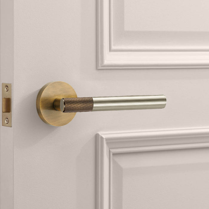 Antique Linear Lever Handle with Tip in Silver – product view 2