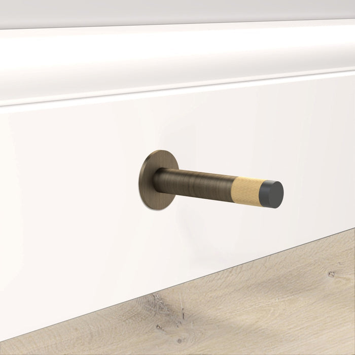 Antique Linear Wall Mounted Door Stop in Gold – installed view
