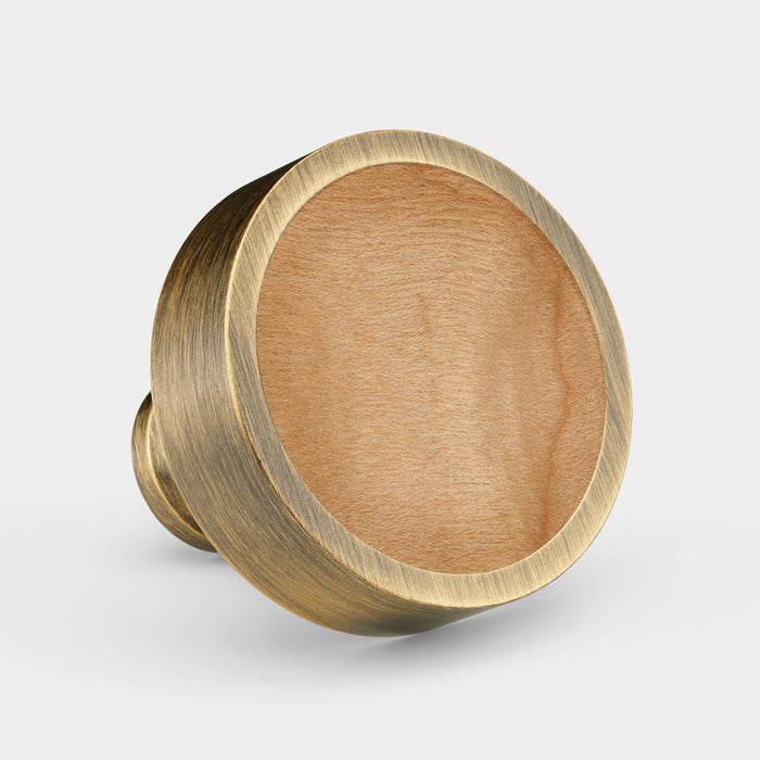 Antique & Wood Round Door Knobs in Maple