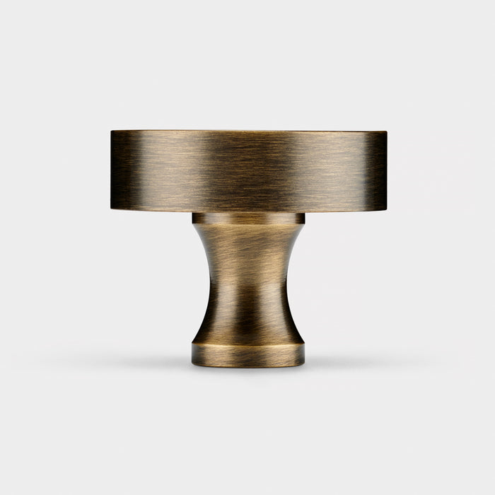 Antique & Wood Round Door Knobs in Maple – side view