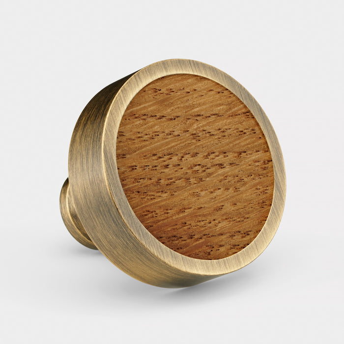 Antique & Wood Round Door Knobs in Oak