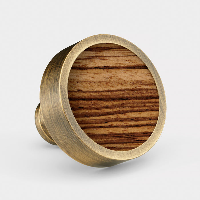 Antique & Wood Round Door Knobs in Zebrano