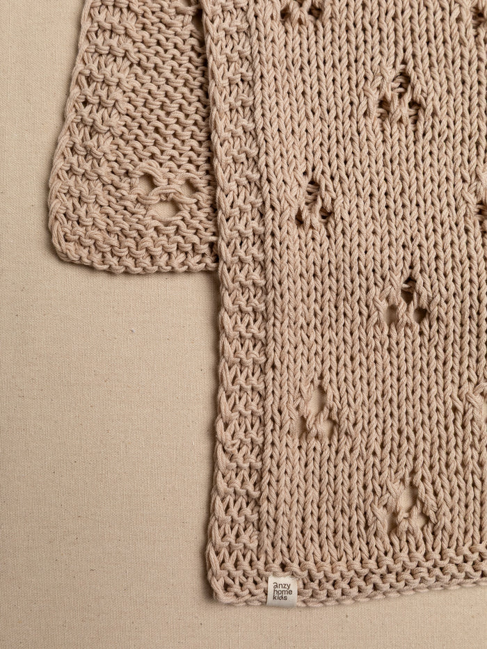 Baby Blanket Hand-Knitted Pointelle