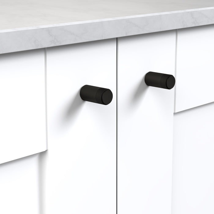 Black Brass Linear Cylinder Pulls With Tip in Black – product view 2