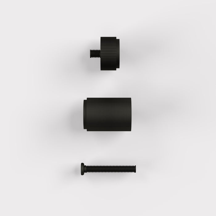 Black Brass Linear Cylinder Pulls With Tip in Black – product view 4