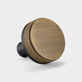 Black Brass Linear Door Knobs with Tip In Antique