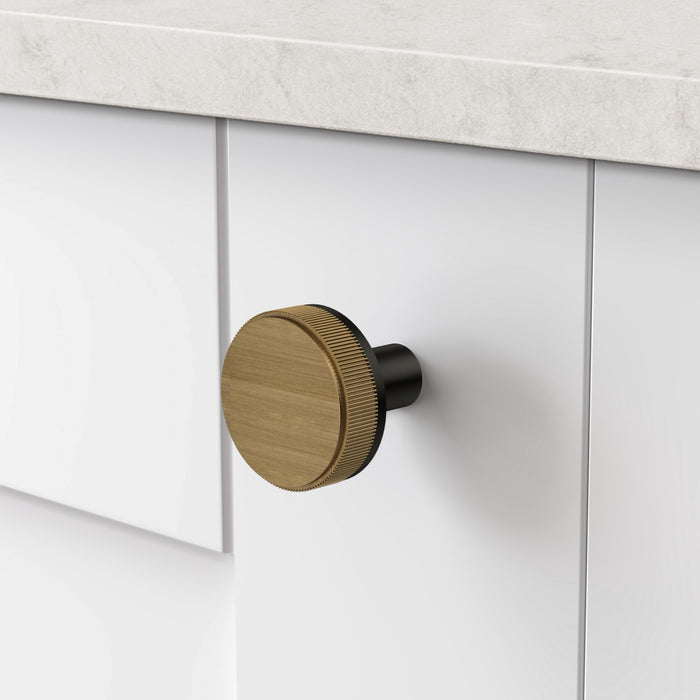 Black Brass Linear Door Knobs with Tip In Antique – product view 2