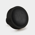 Black & Leather Round Door Knobs in Black
