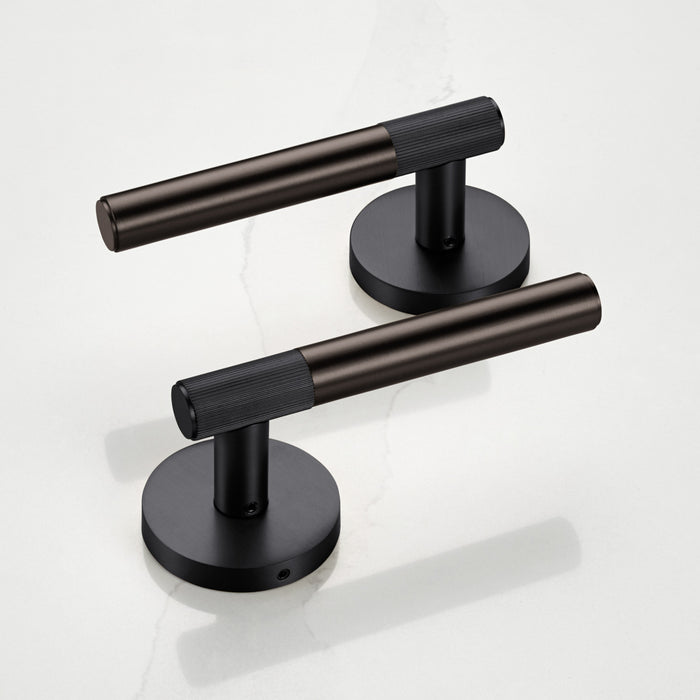 Black Linear Lever Handle with Tip in Bronze