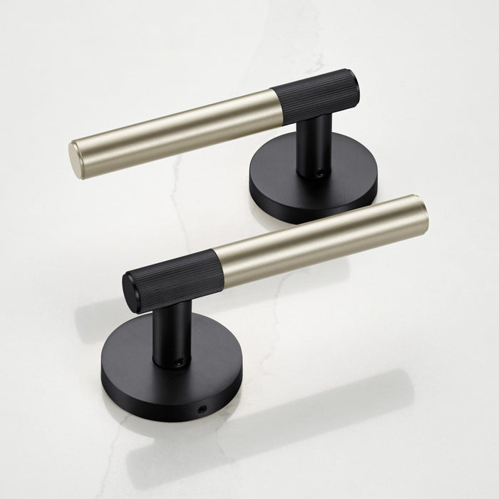 Black Linear Lever Handle with Tip in Silver