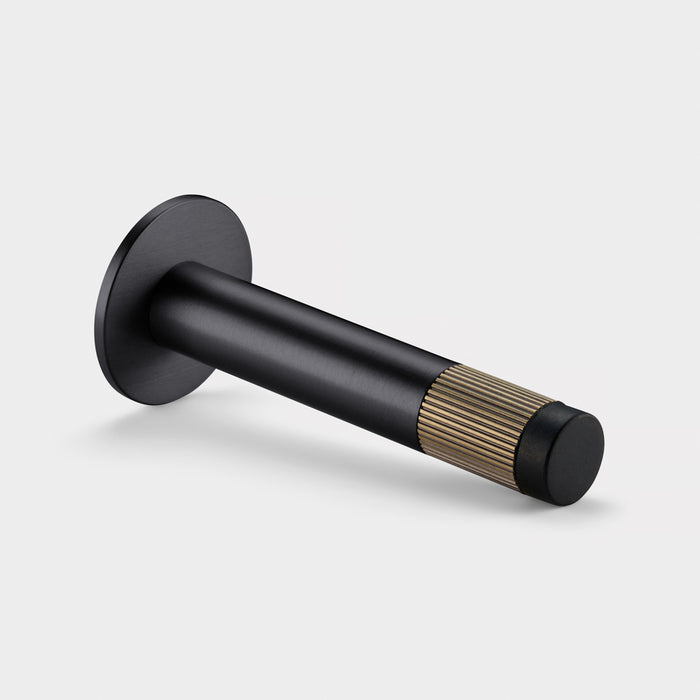 Black Linear Wall Mounted Door Stop in Antique