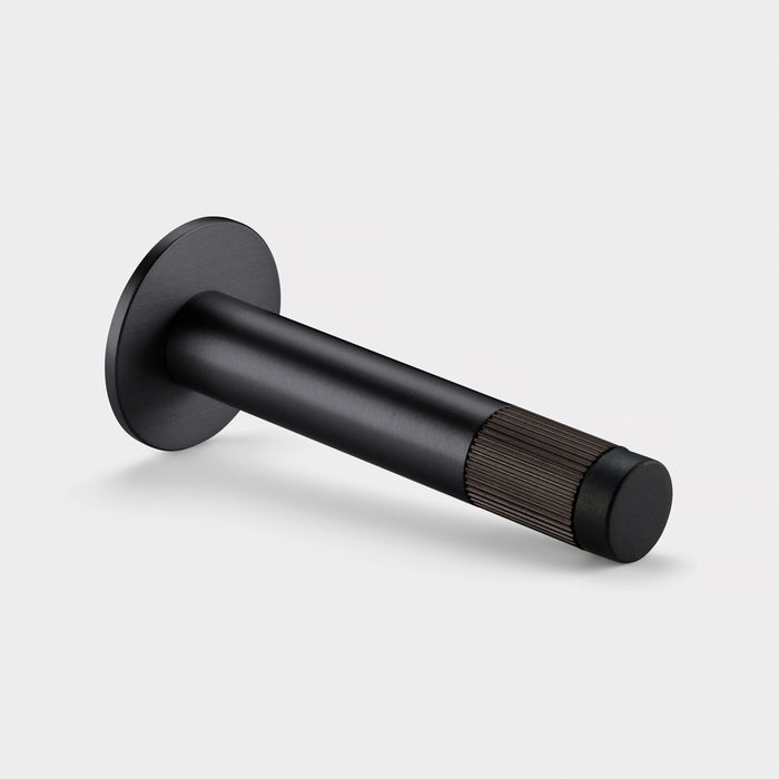 Black Linear Wall Mounted Door Stop in Bronze