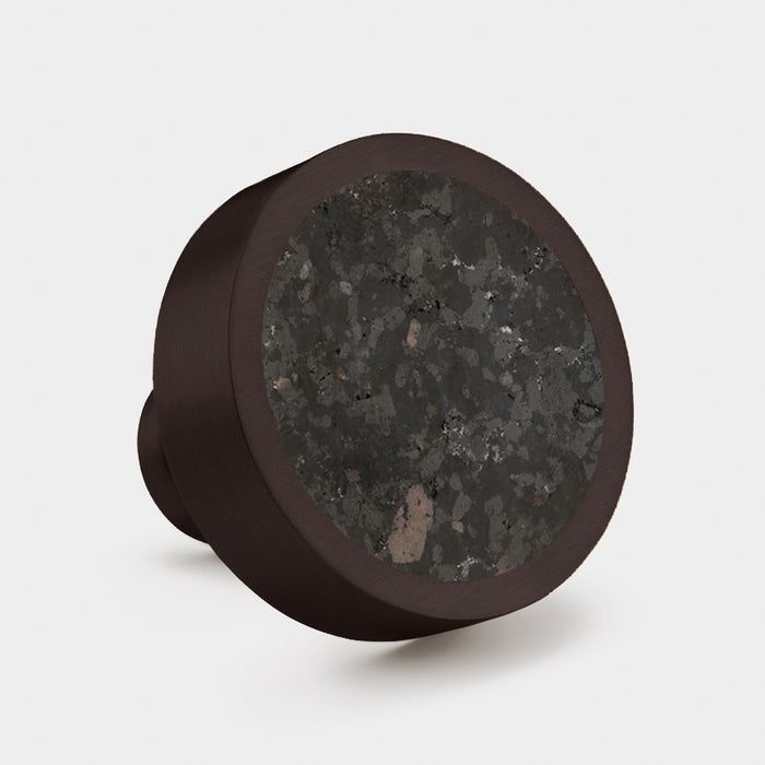 Black & Terrazzo Round Door Knobs in Black