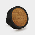 Black & Wood Round Door Knobs in Oak