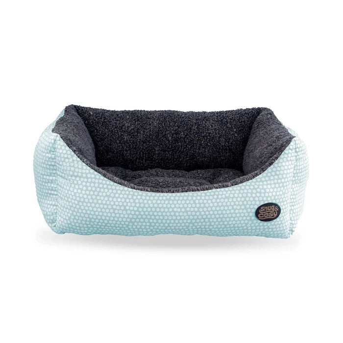 Blue Polka Dot Pet Bed: Cozy and Washable Box Bed for Dogs & Cats - Dog Beds & Box Beds for dogs Snug and Cosy Pets