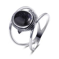 Boho Sterling Silver & Blue Sandstone Ring